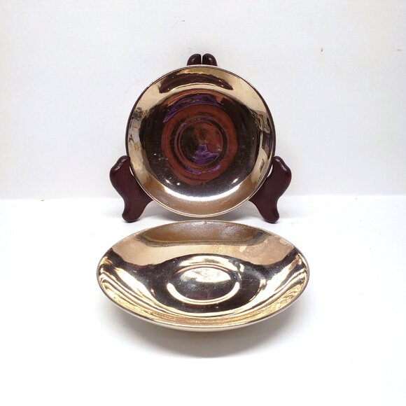 TLB Limoges Unique La Cremaillere Saucer Lot x2 Mirror 1929-1939 Set Touze Vtg - Picture 8 of 9